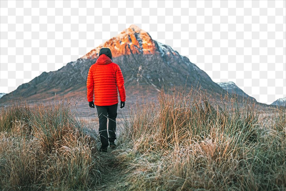 PNG Hiking at a Glen Coe in Scotland collage element, transparent background