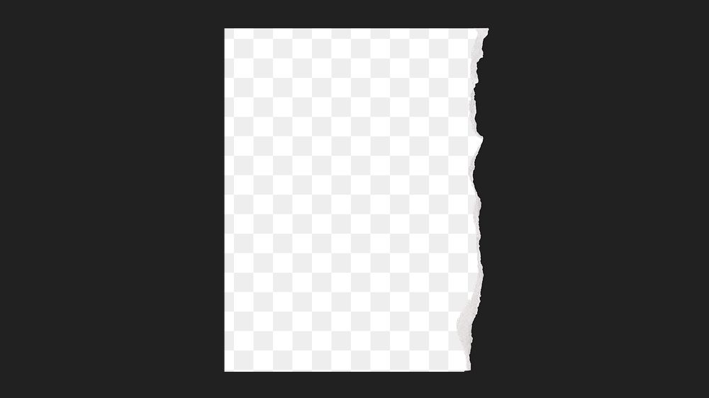 Png black frame with ripped paper on transparent background