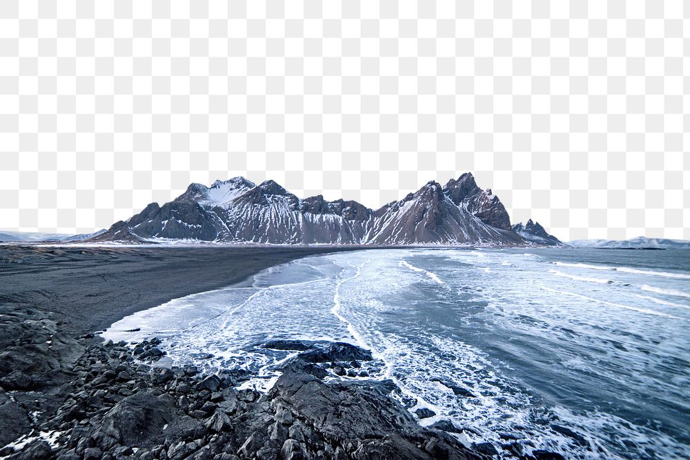 PNG Iceland shore border, transparent background