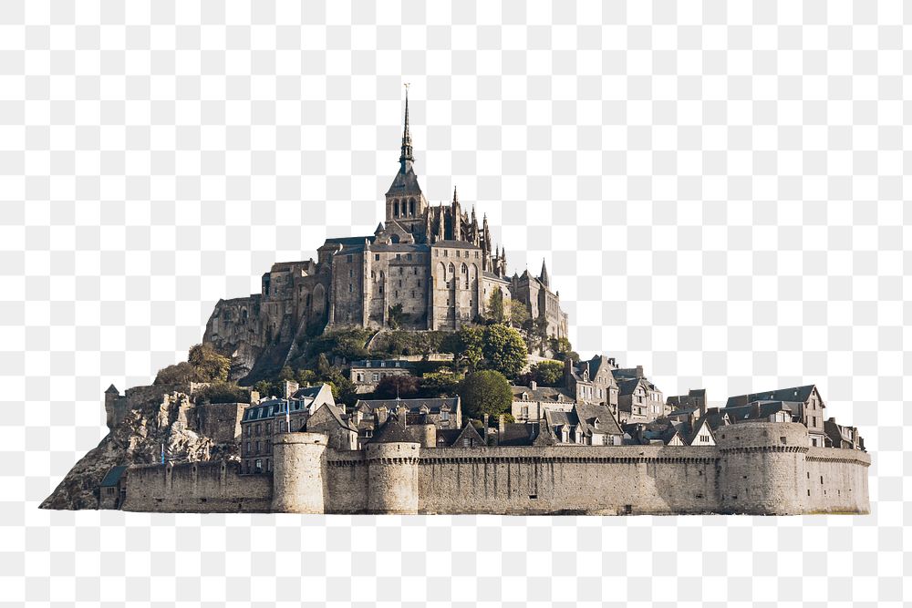 PNG Le Mont-Saint-Michel in Normandy, France collage element, transparent background