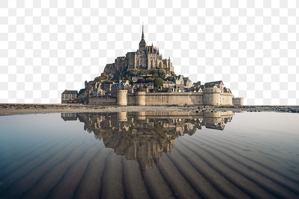 PNG Le Mont-Saint-Michel in Normandy, France collage element, transparent background