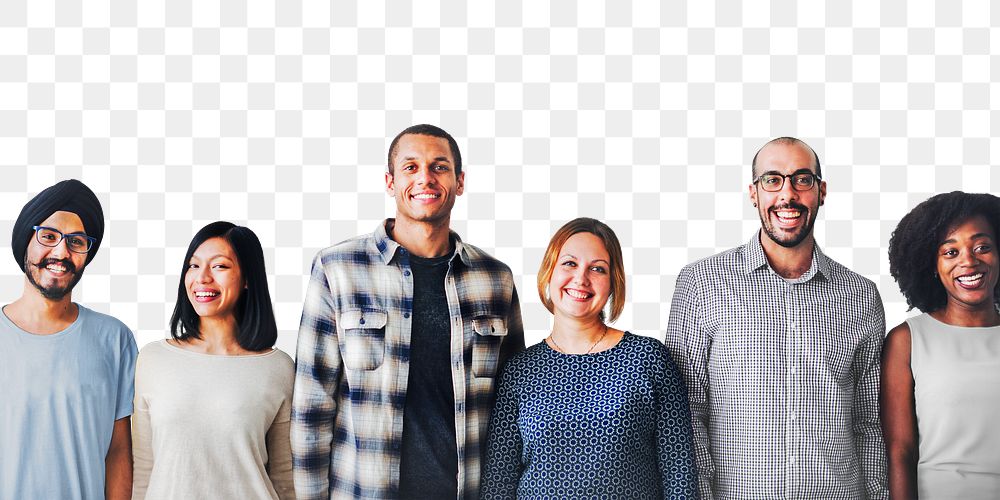 Diverse people png element, transparent background