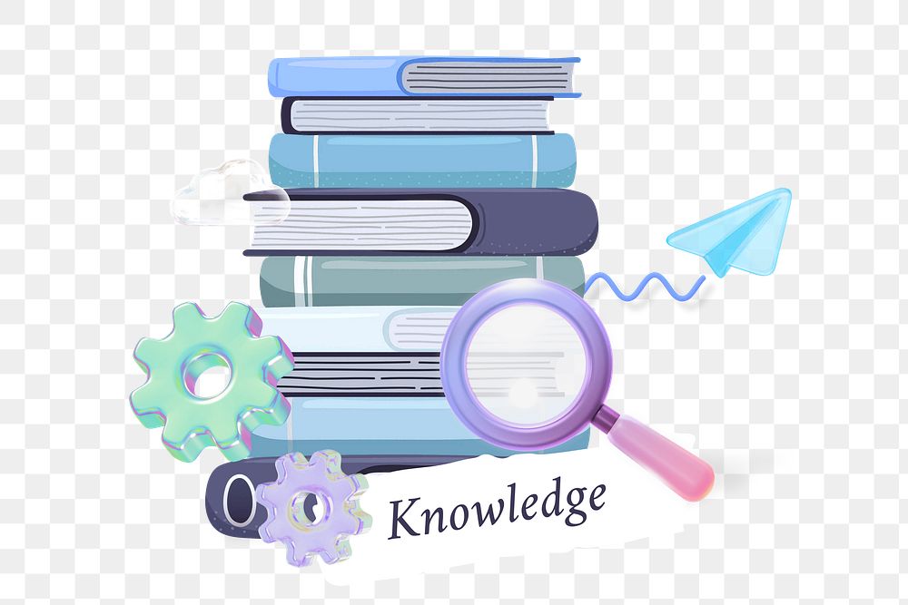 Knowledge png collage remix, transparent background