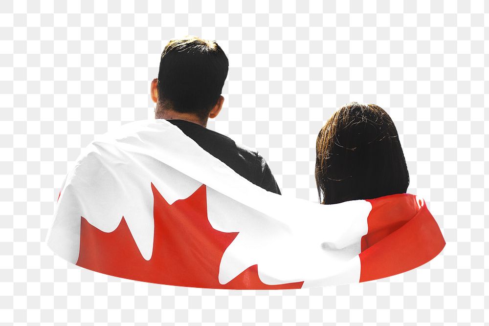Canadian flag png, transparent background