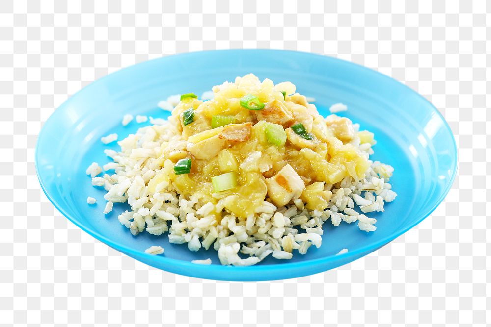 Chicken and rice png collage element, transparent background