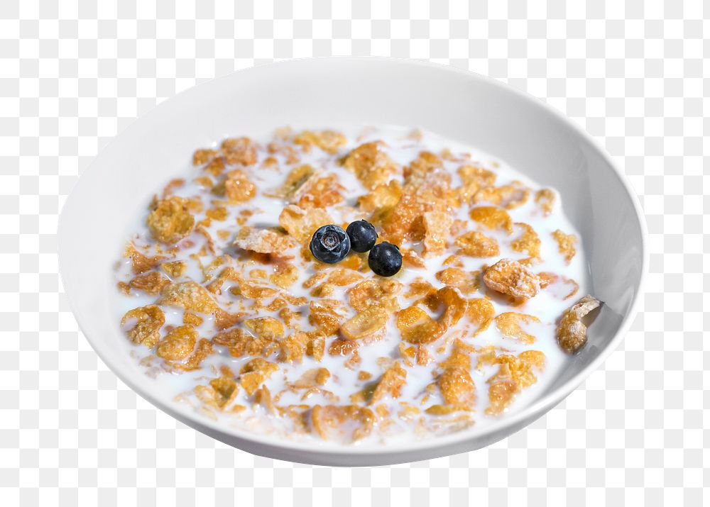 Cornflakes png collage element, transparent background