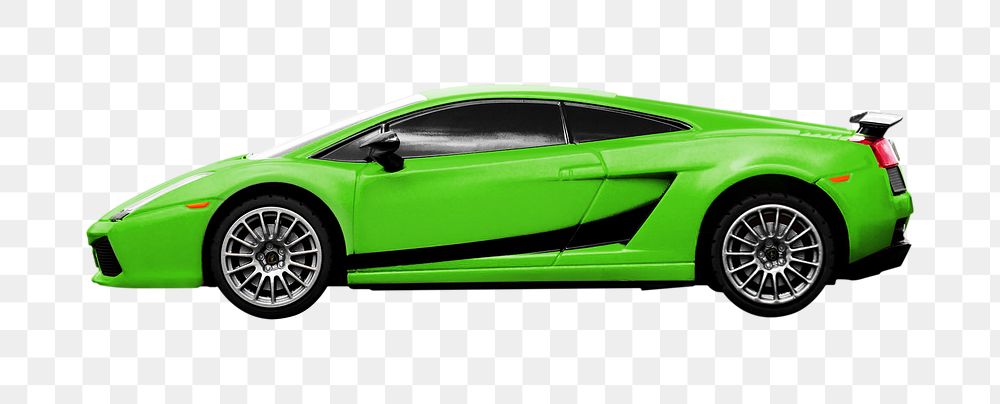 Green sport car png, transparent background