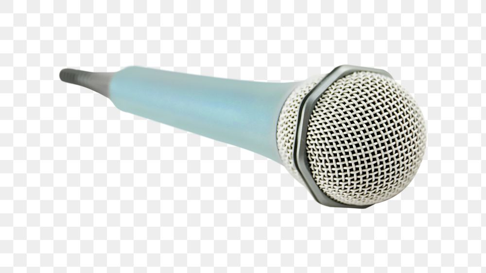 Blue microphone png, isolated object, transparent background