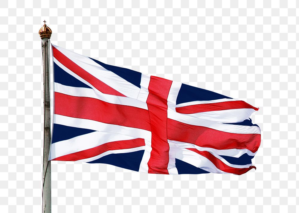 UK flag png, isolated object, transparent background