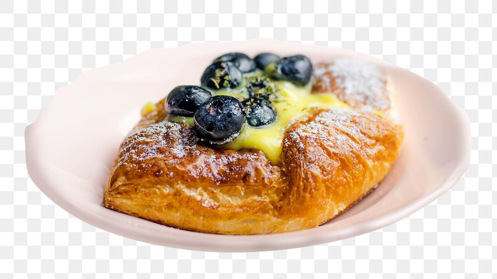 Blueberry pastry png, food element, transparent background