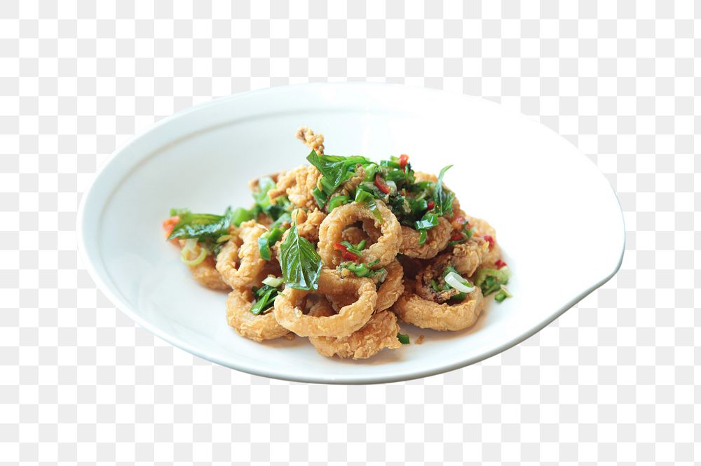 Calamari squid png collage element, transparent background