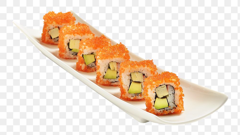 Sushi rolls png collage element, transparent background