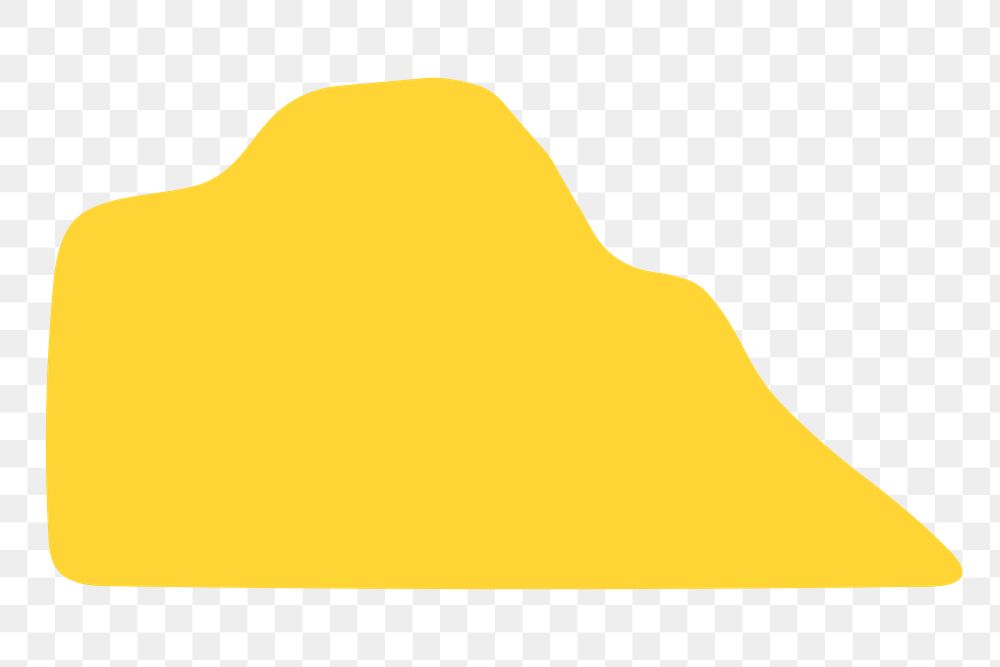 Yellow png cute mountain element, transparent background