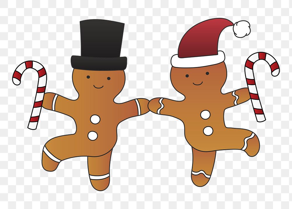 Dancing gingerbread png sticker, transparent background