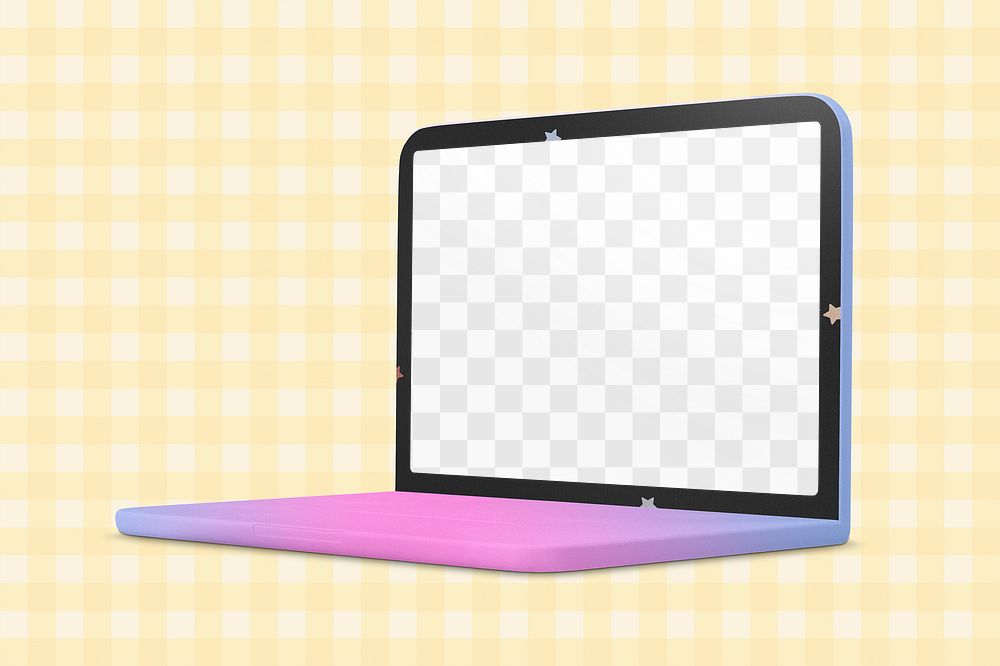 Laptop screen png, 3D digital device illustration transparent design