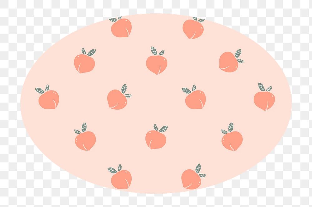 PNG peach oval badge, transparent background