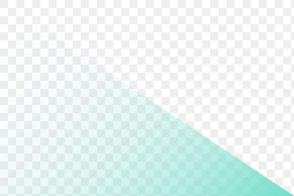 Gradient green png triangle border, transparent background