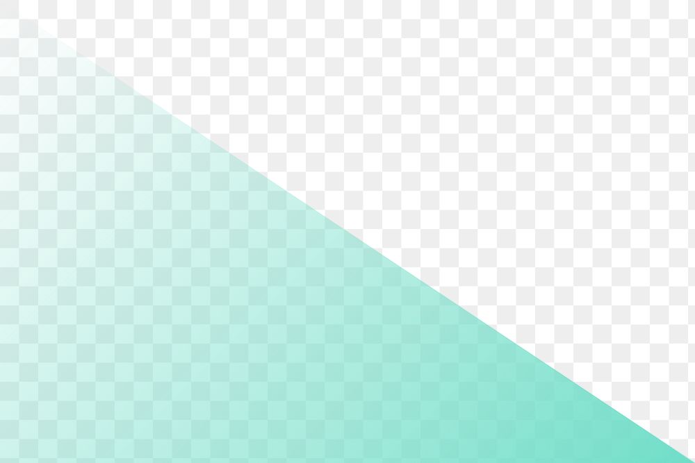 Gradient green png triangle border, transparent background