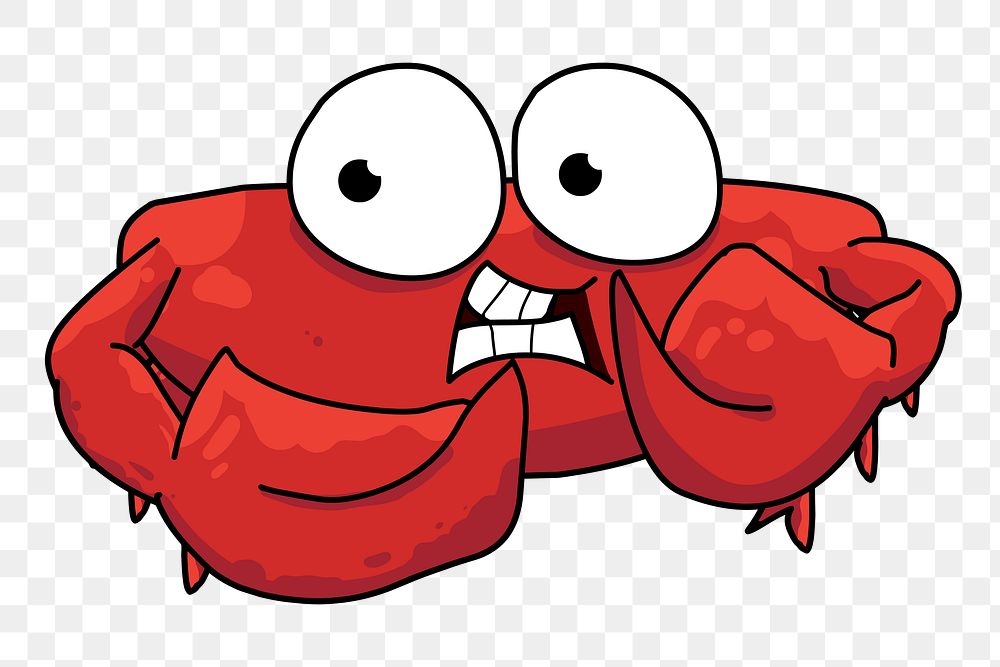 Red crab png sticker, transparent background. Free public domain CC0 image.