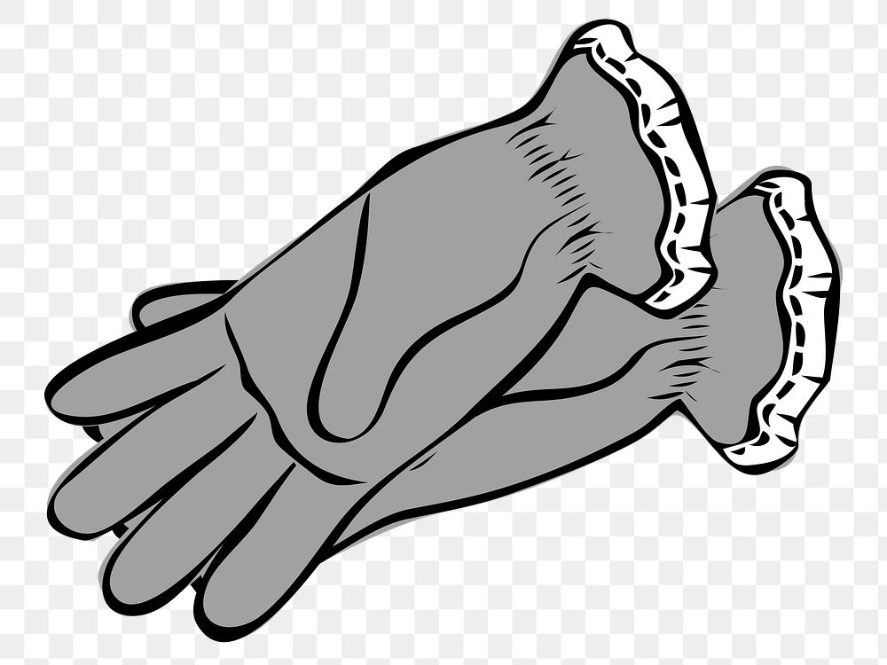 Hand gloves png sticker, transparent background. 