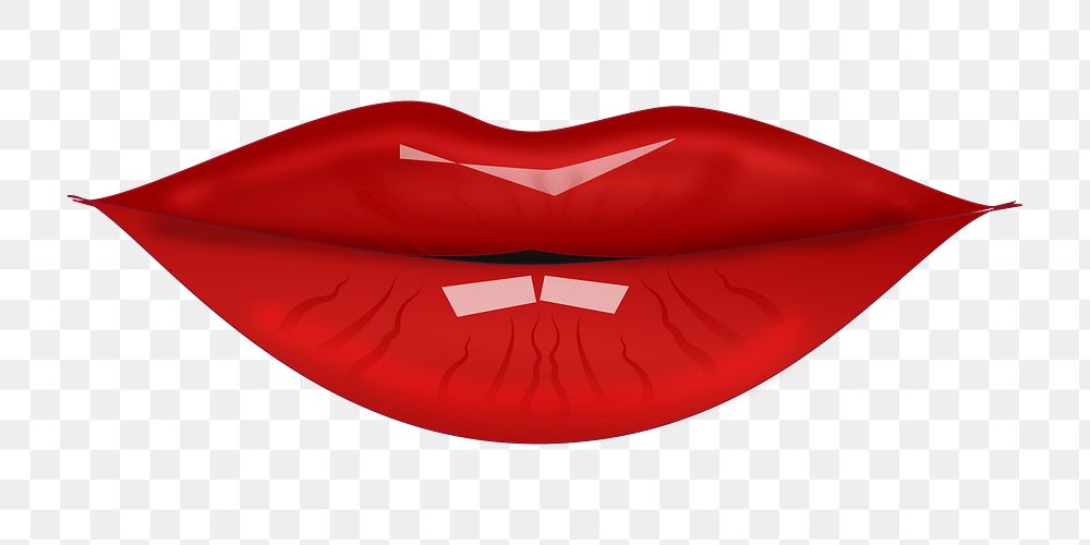 Red lips png illustration, transparent background. Free public domain CC0 image.