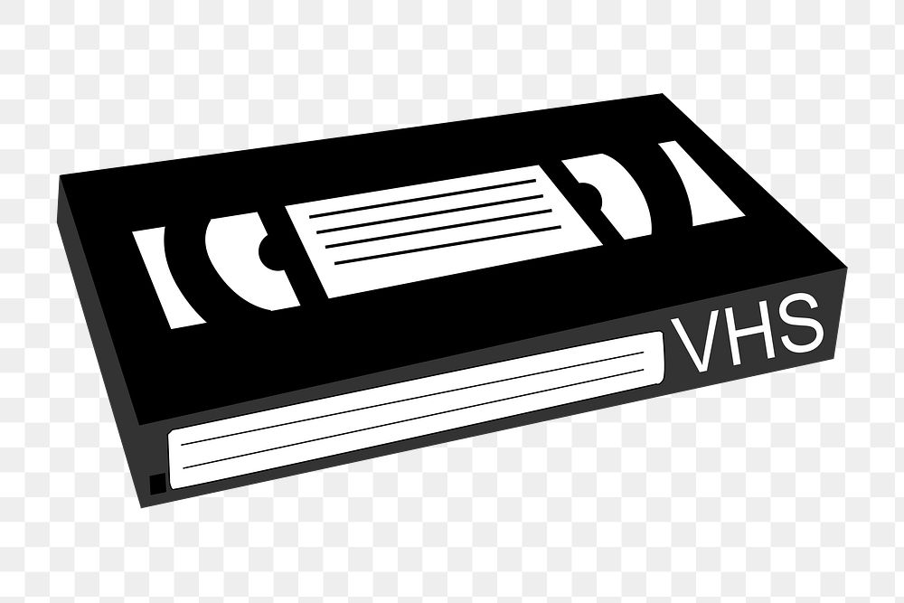 VHS video tape png illustration, transparent background. Free public domain CC0 image.