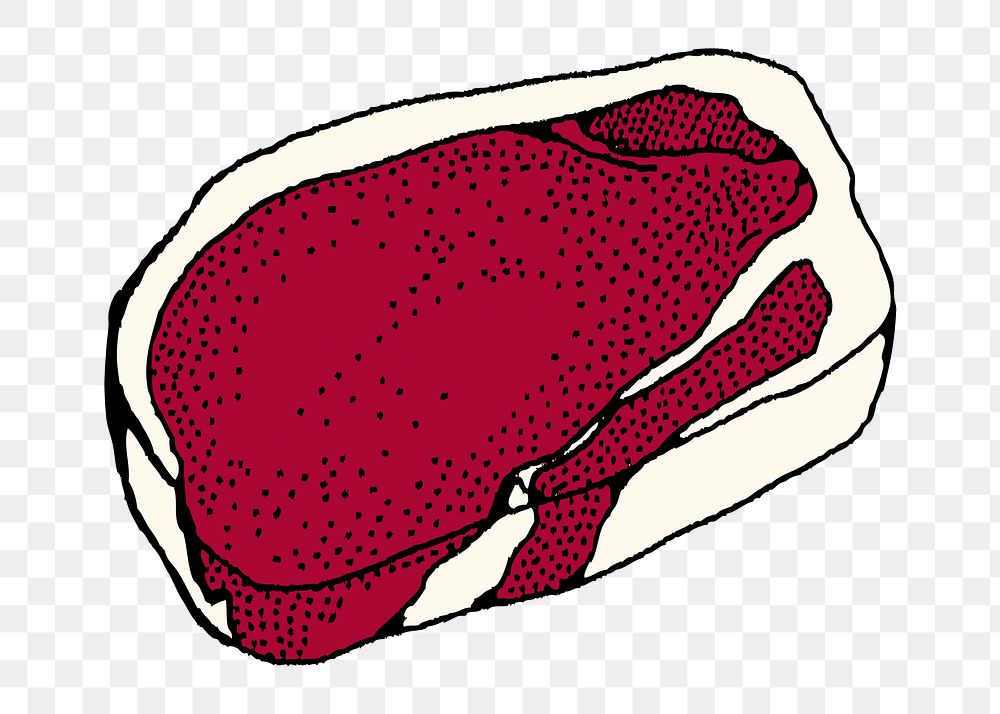 Beefsteak png illustration, transparent background. Free public domain CC0 image.