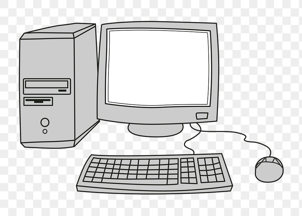 Desktop computer png illustration, transparent background. Free public domain CC0 image.