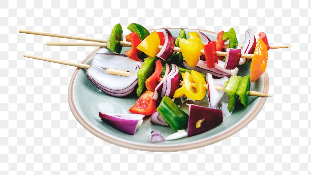 Vegetable barbecue png, healthy food, transparent background