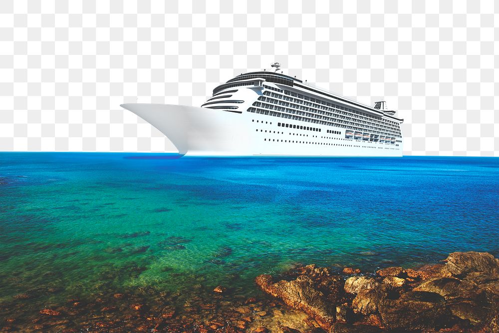 PNG Ocean liner, sea cruise border, transparent background
