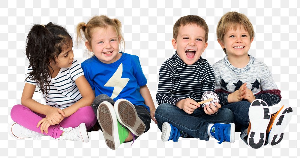 Cheerful children png, transparent background