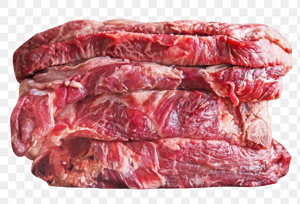 Raw beef png collage element on transparent background