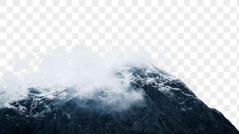 PNG Misty mountain border, transparent background