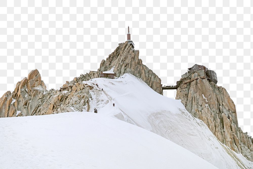 PNG Mountains covered in snow border, transparent background