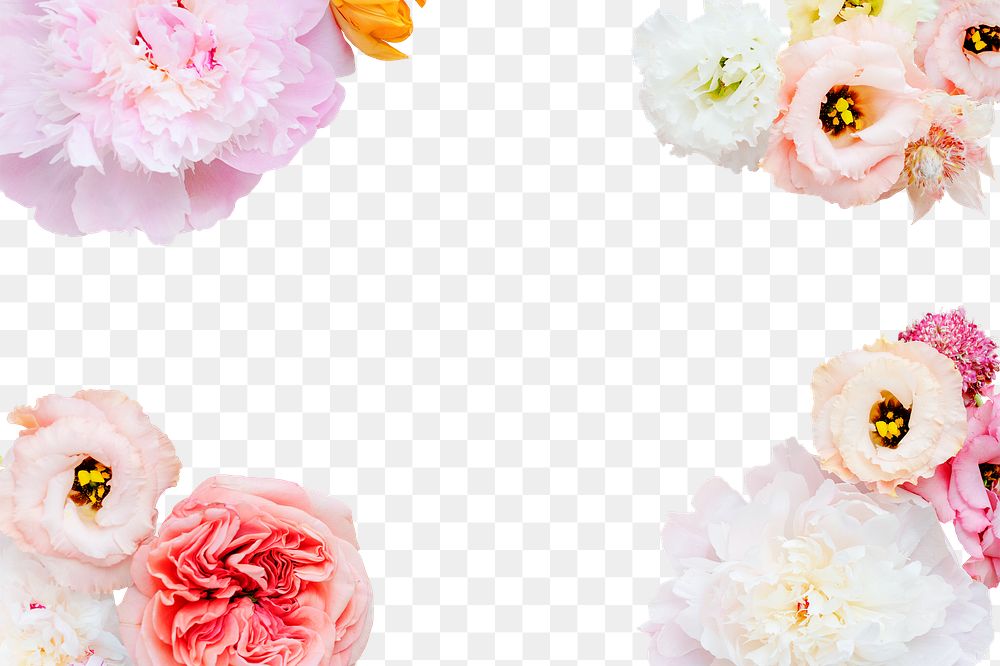 Flower frame png element, transparent background