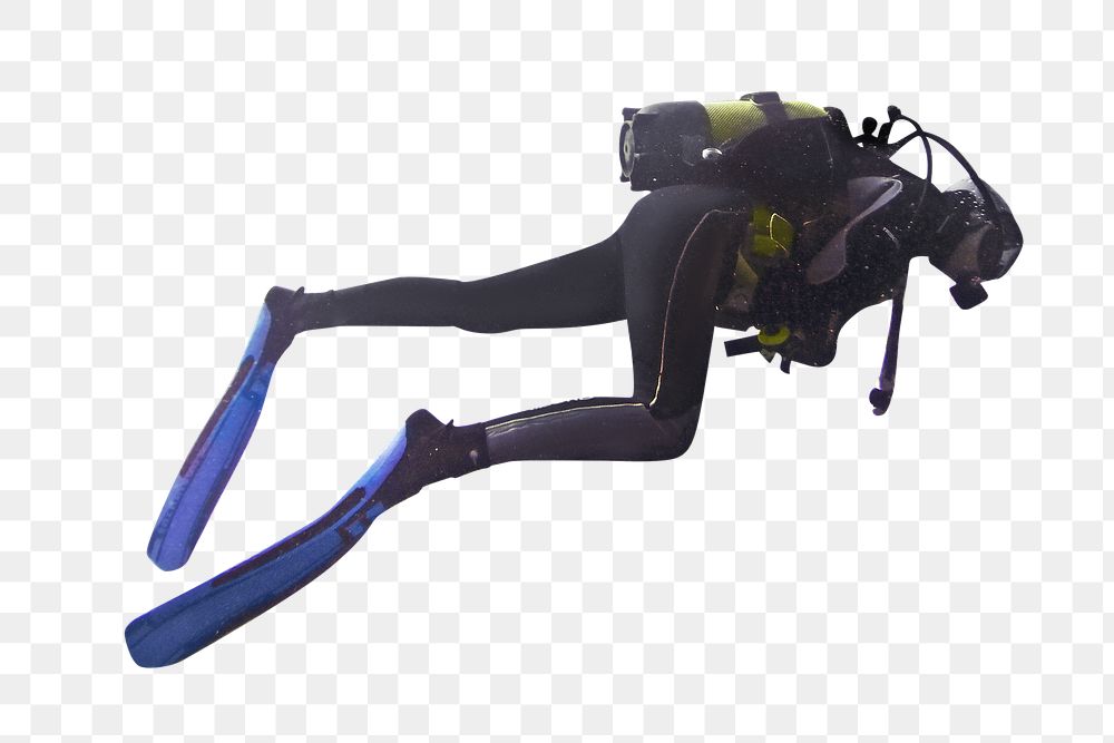 Png person scuba diving, isolated image, transparent background