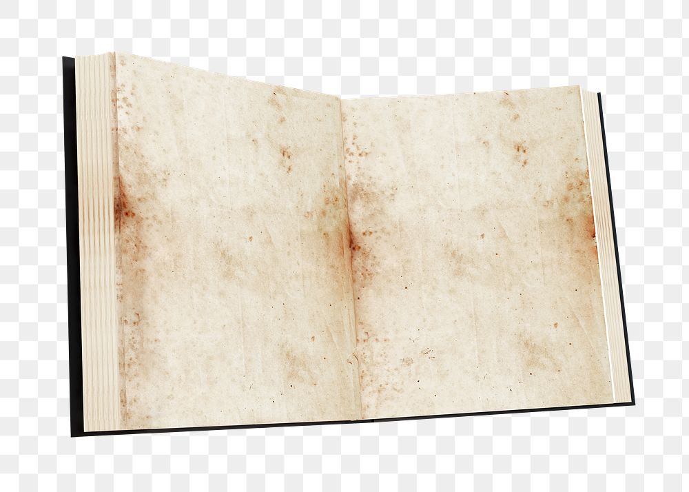 Png old book, isolated image, transparent background