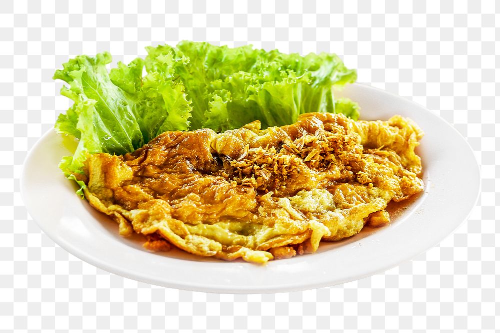 Thai omelet food png, transparent background