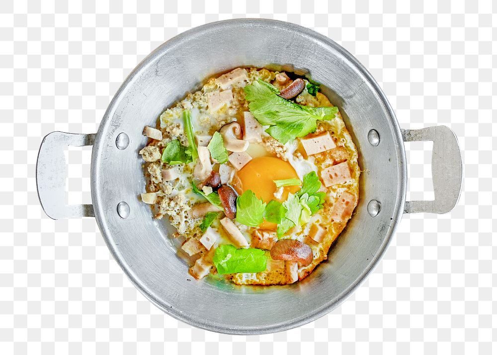 Pan-fried egg breakfast png, transparent background
