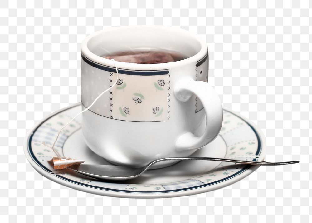 Tea cup png collage element, transparent background