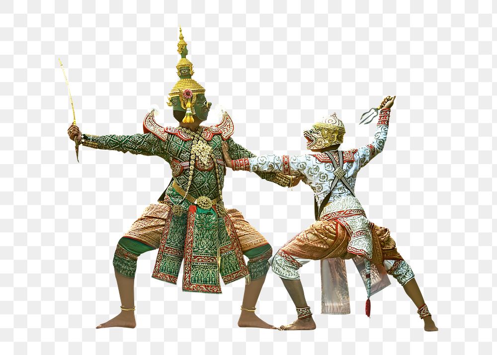Traditional Khon png Thai dance, transparent background