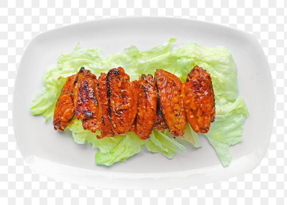 Tandoori chicken wings  png, transparent background