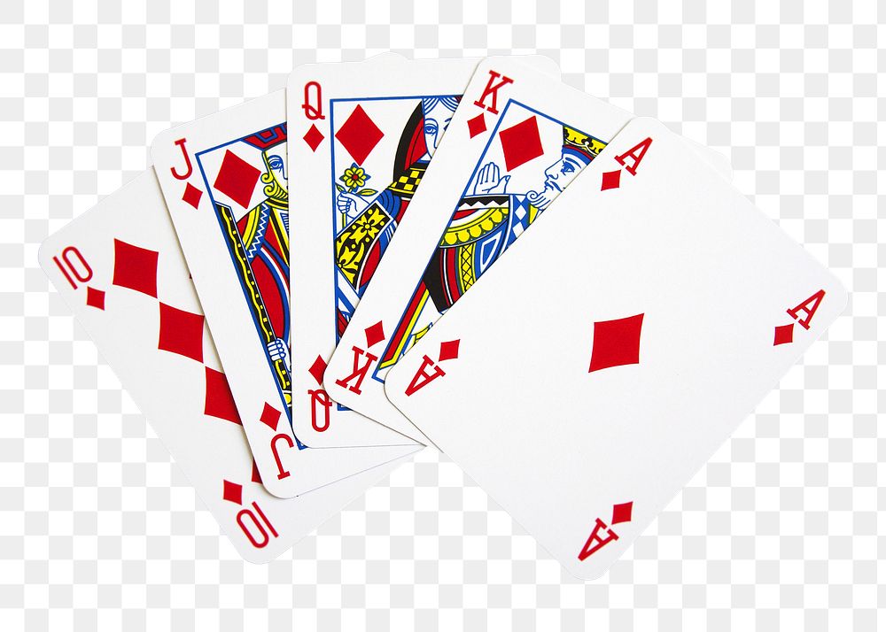 Png ace playing cards, isolated collage element, transparent background
