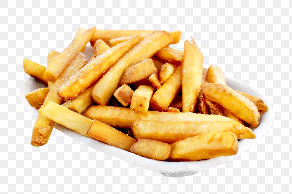 Potato French fries png, transparent background
