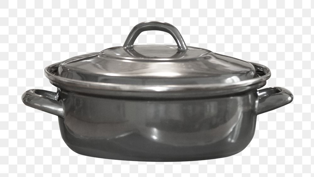 Black pot png, isolated object, transparent background