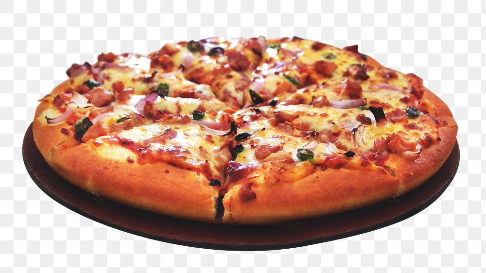 Authentic homemade pizza png, transparent background
