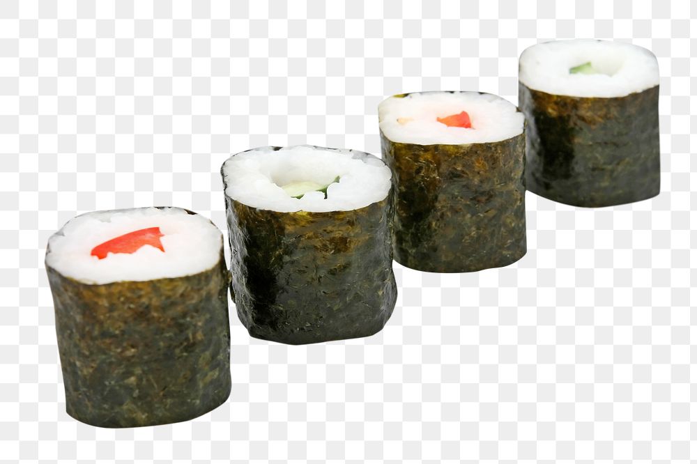 Seaweed roll sushi png, transparent background