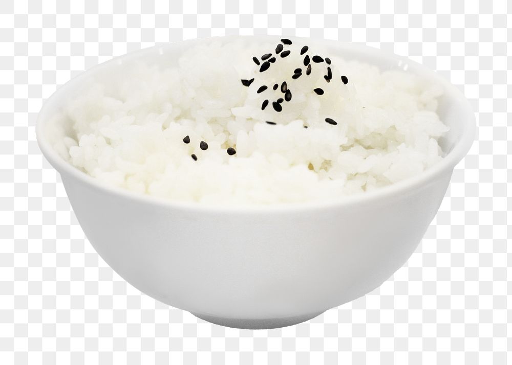 Rice bowl png collage element, transparent background