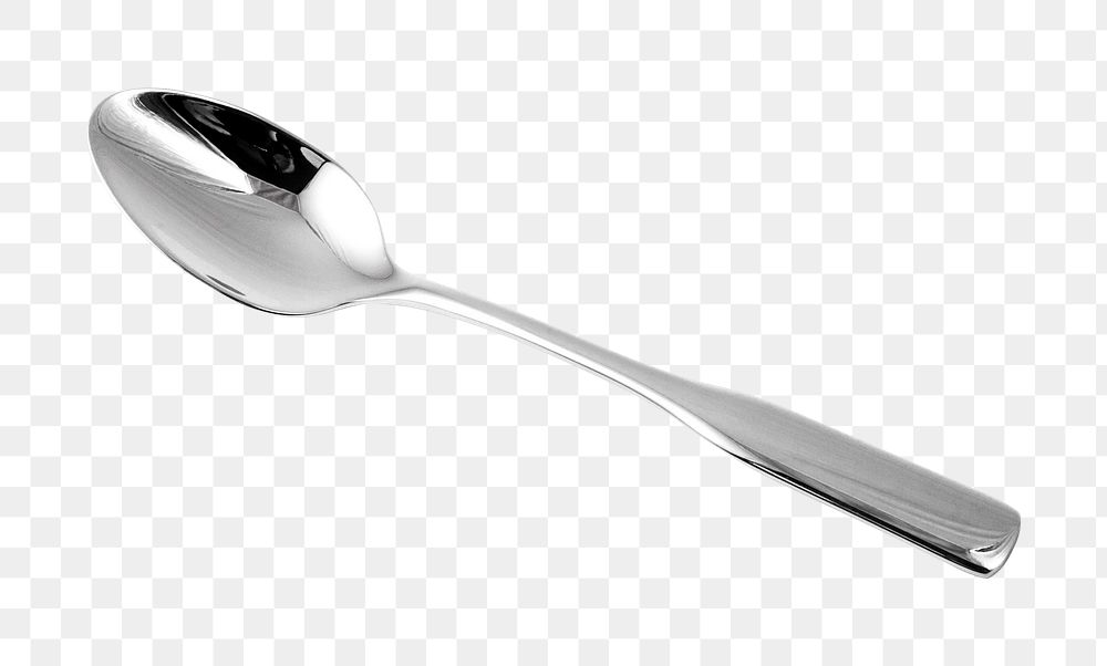 Png metal teaspoon, isolated object, transparent background