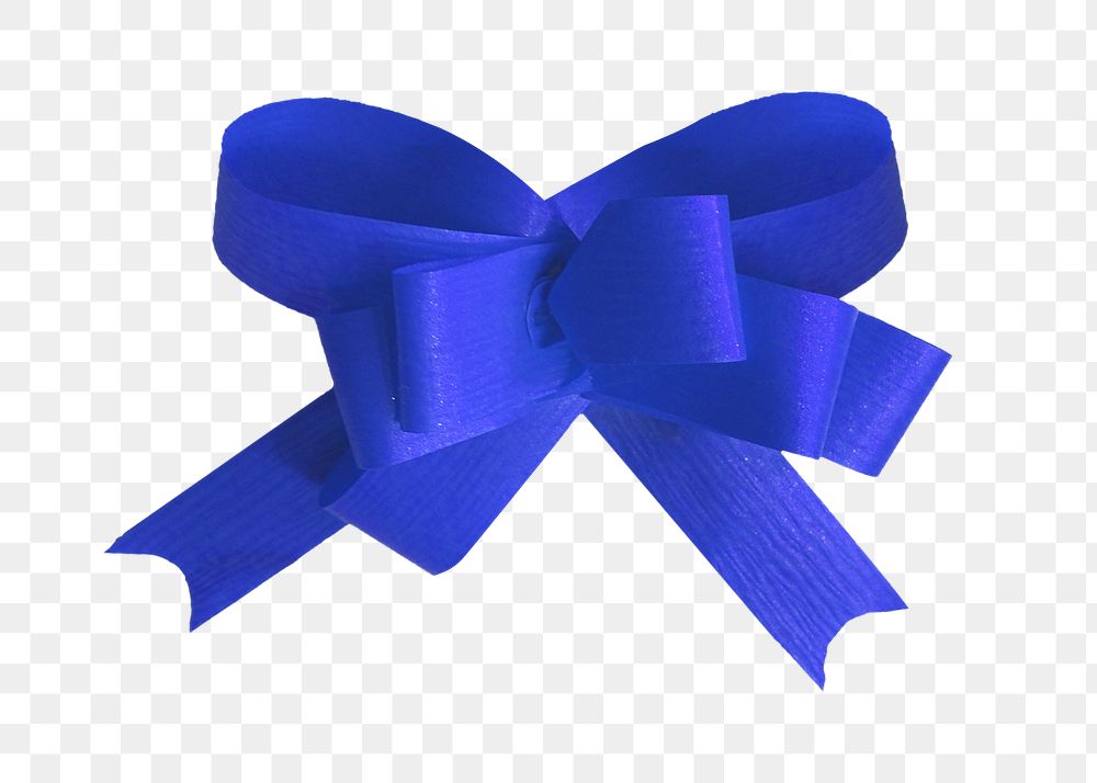 Blue bow png, isolated object, transparent background